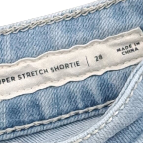 PacSun Super Stretch Shortie  Rolled Cuff Light Blue Shorts Size 28 - Picture 7 of 10